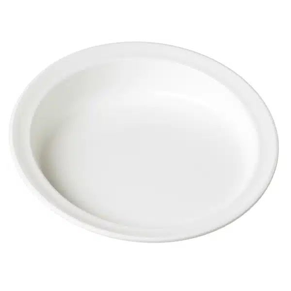 Hvid tallerken med høj kant