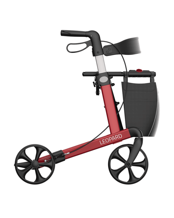 Leopard rollator lav rød