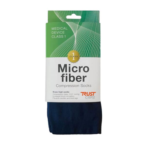 Kompressionsstrømper klasse 1 i mikrofiber – Mørkeblå - Billede 2