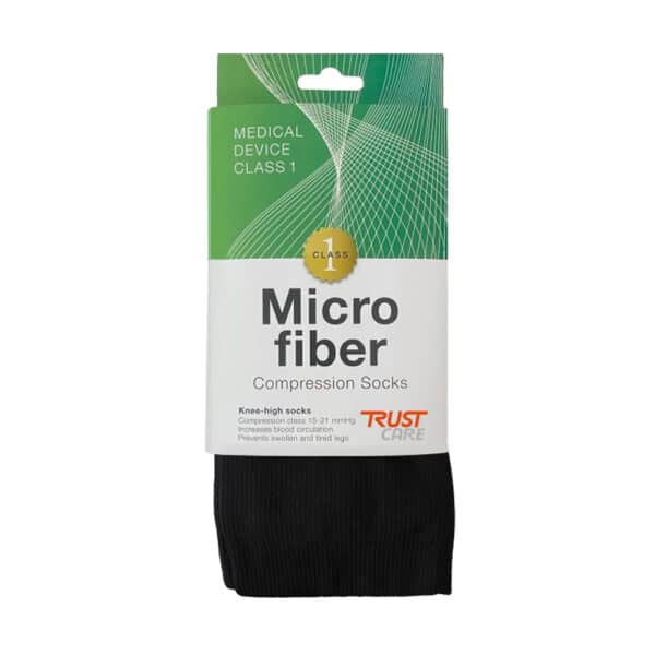 Kompressionsstrømper klasse 1 i mikrofiber – Sort - Billede 2