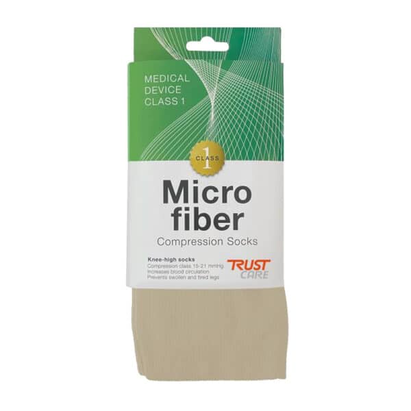 Kompressionsstrømper klasse 1 i mikrofiber – Beige - Billede 2