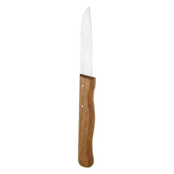 Kniv med træhåndtag og blad