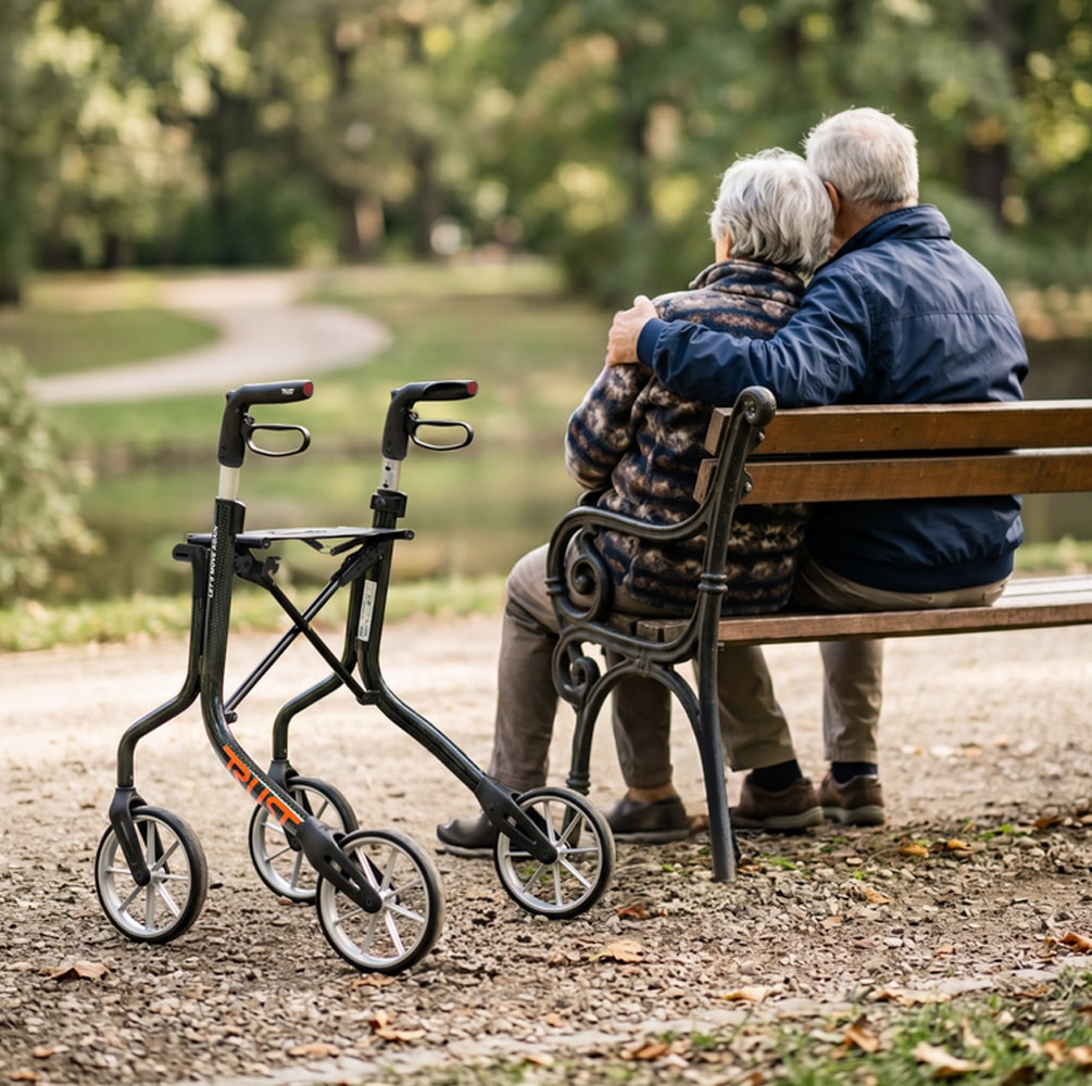 Trust Care Let's Move Again udendørs rollator i letvægts aluminium
